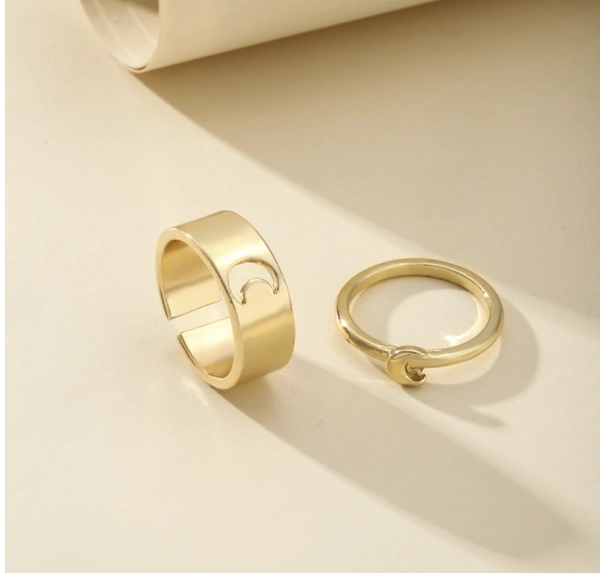 Couple ring set moon